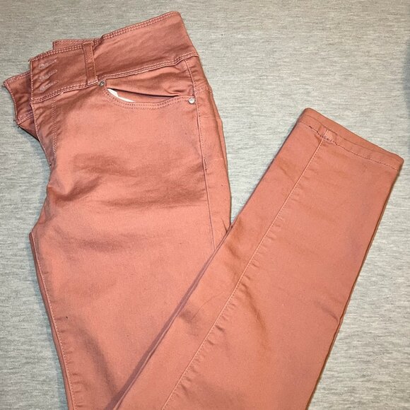 Wax Jeans Womens Butt, I Love You! 3 Button Stretch Tapered Leg Mauve Size 11 - Picture 1 of 3